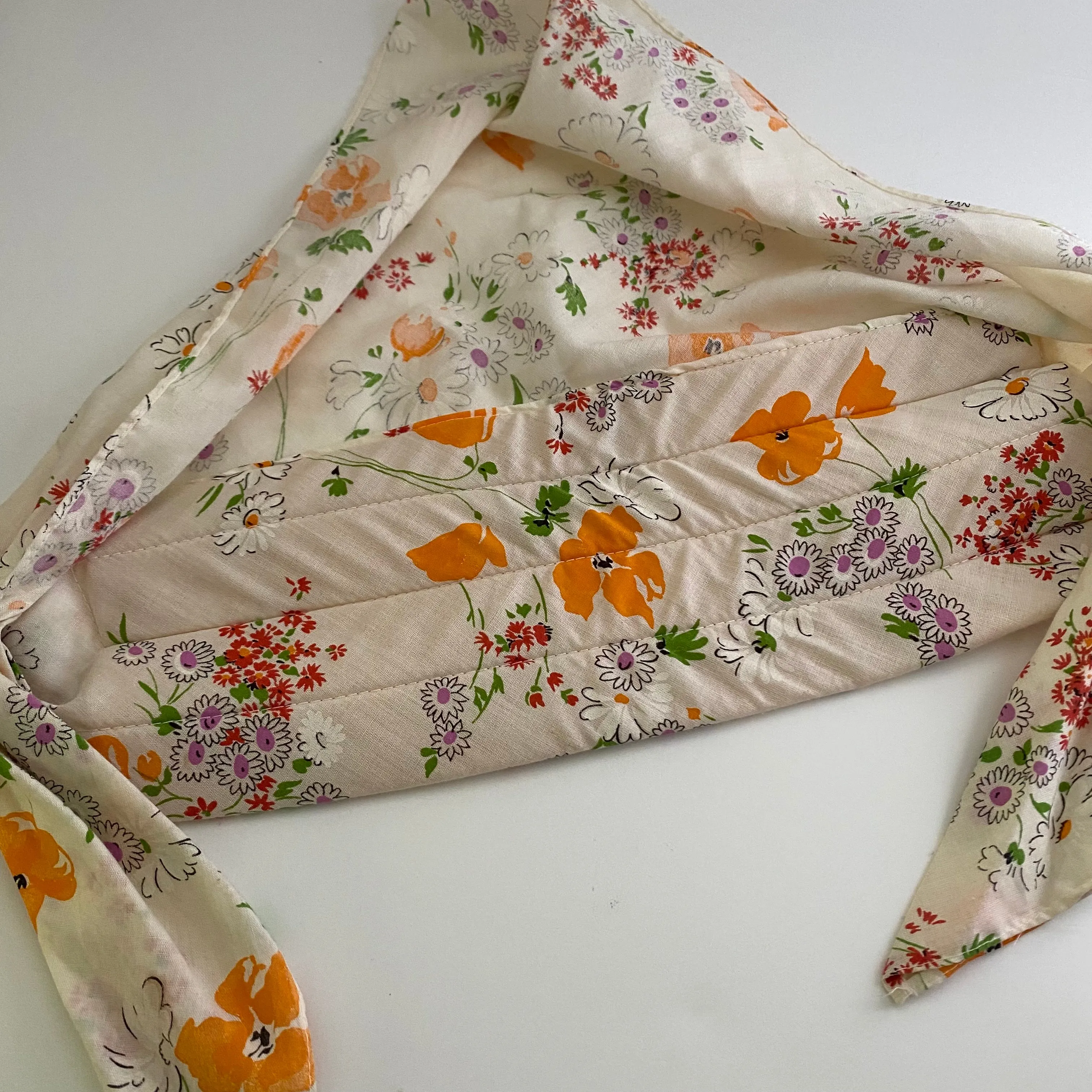 1970s Flowered Head Scarf