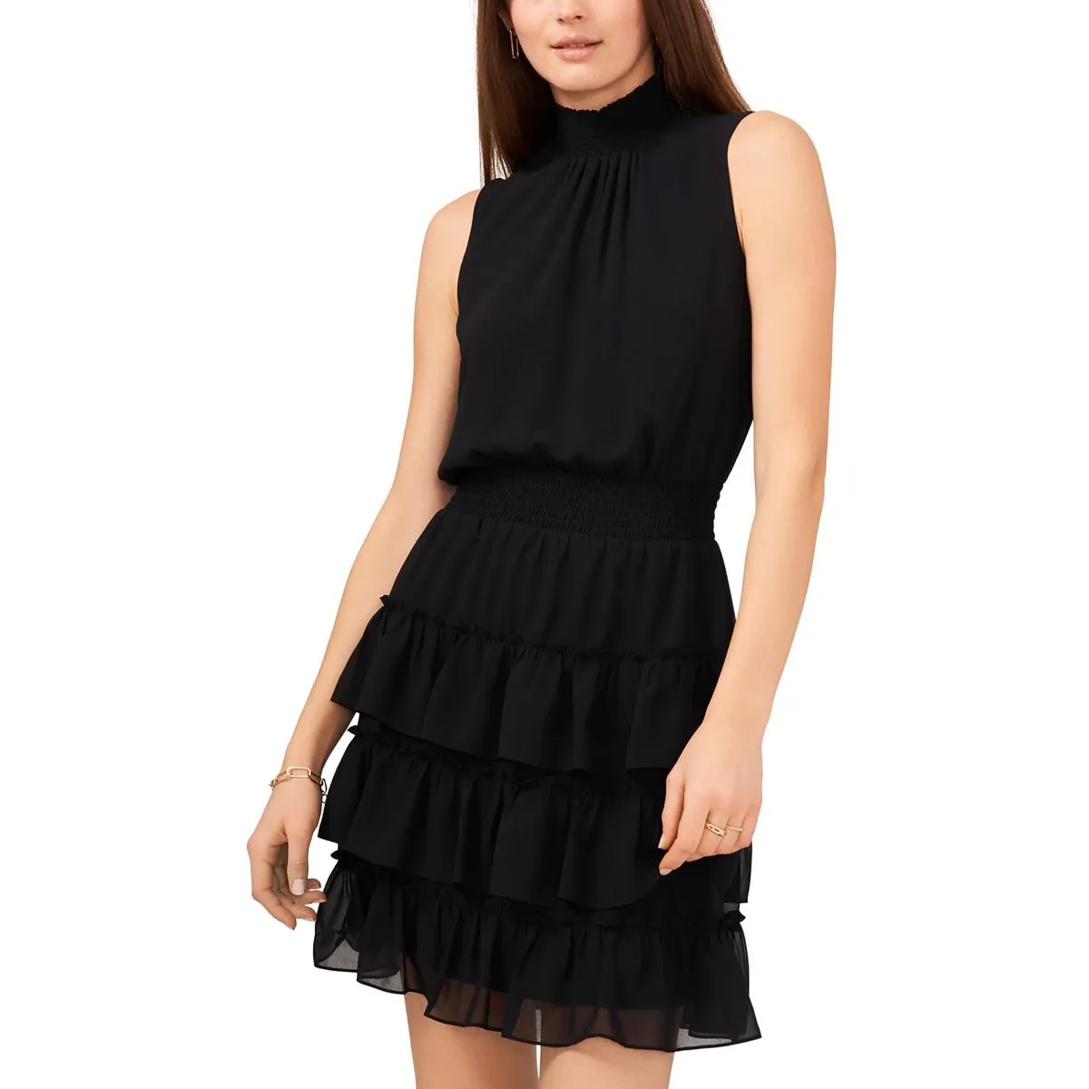 1.State Womens Ruffled Tiered Mini Dress