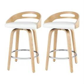 Artiss 2x Bar Stools Swivel Dining Chairs Low Back Counter Seat PU Cushion