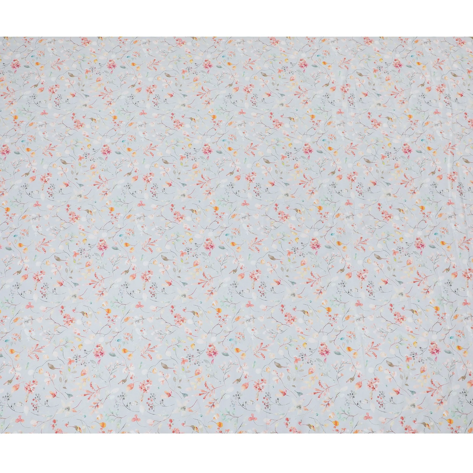 Delicate Botanical Cotton Voile Fabric - 110cm Wide, Springtime Print from India-D18531