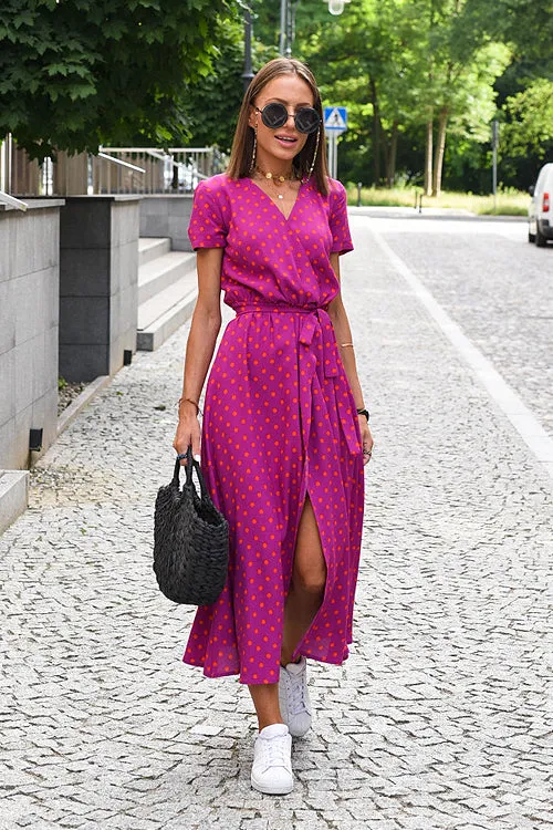 Do What You Love Print High-Slit Maxi Dress - 4 Colors