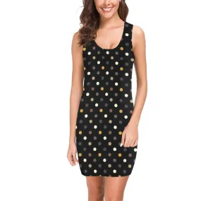 earthtone polka dot print 4A Medea Vest Dress (Model D06)
