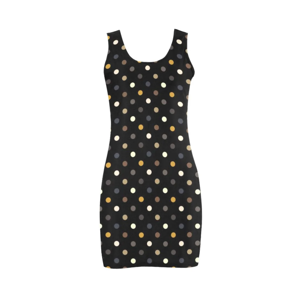 earthtone polka dot print 4A Medea Vest Dress (Model D06)