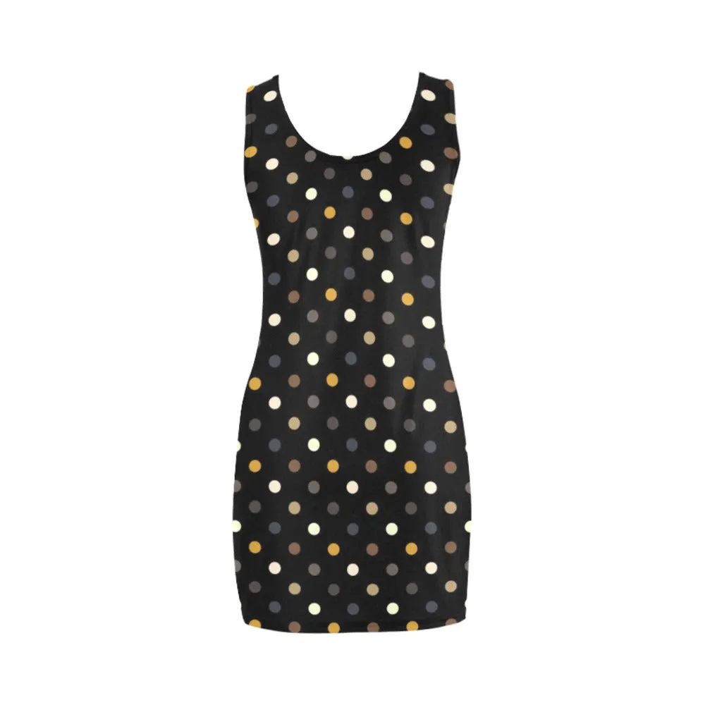 earthtone polka dot print 4A Medea Vest Dress (Model D06)