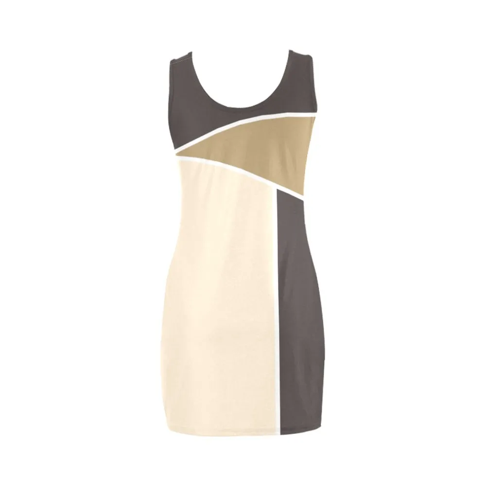 earthtone regional print Medea Vest Dress (Model D06)