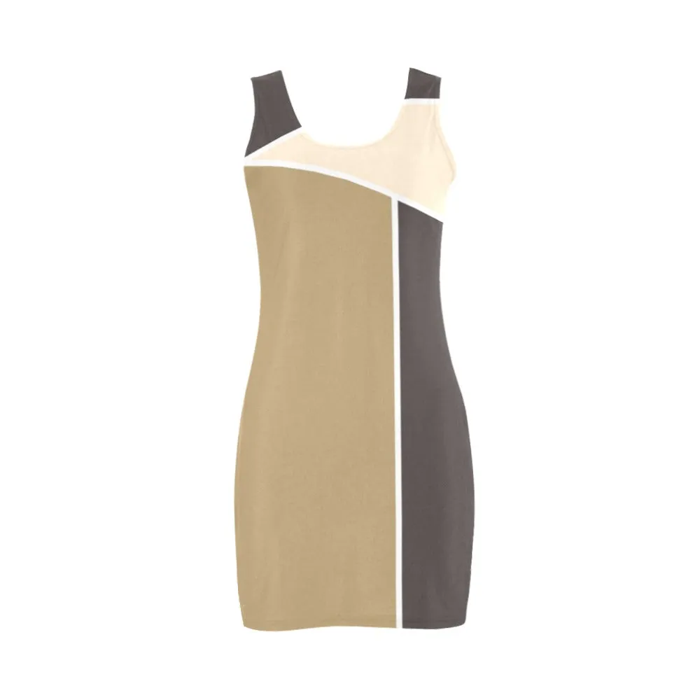 earthtone regional print Medea Vest Dress (Model D06)