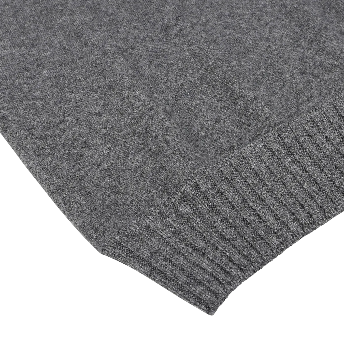 Grey Felted Cashmere Crewneck Sweater