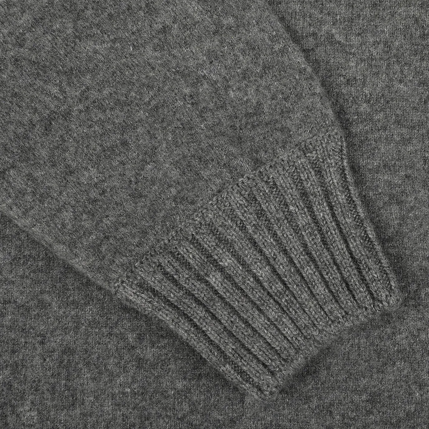 Grey Felted Cashmere Crewneck Sweater