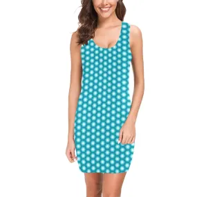 HEX PATTERN PRINT BLUE Medea Vest Dress (Model D06)