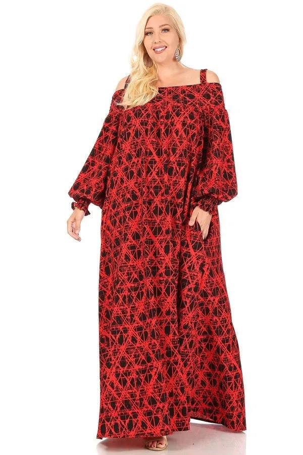 Karen T Designs 9046 Off-shoulder Maxi Dress