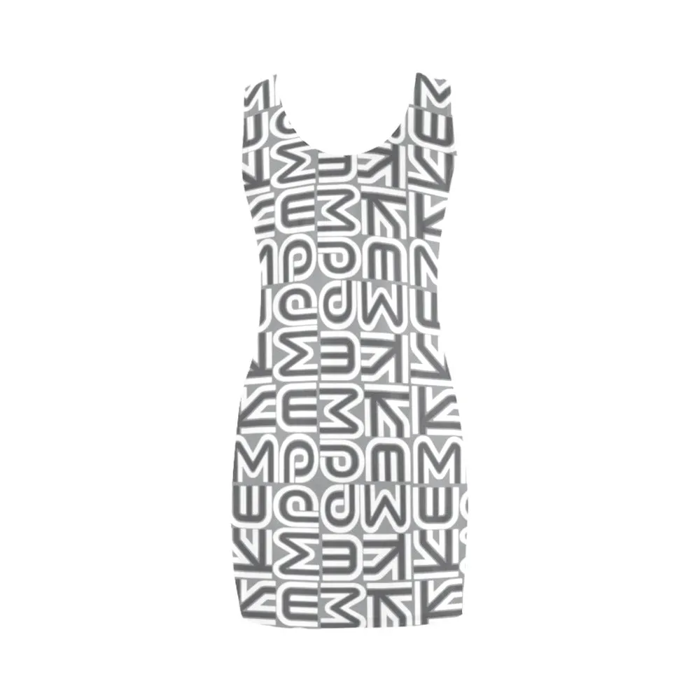 kemp gray print 2 Medea Vest Dress (Model D06)