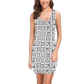 kemp gray print 2 Medea Vest Dress (Model D06)