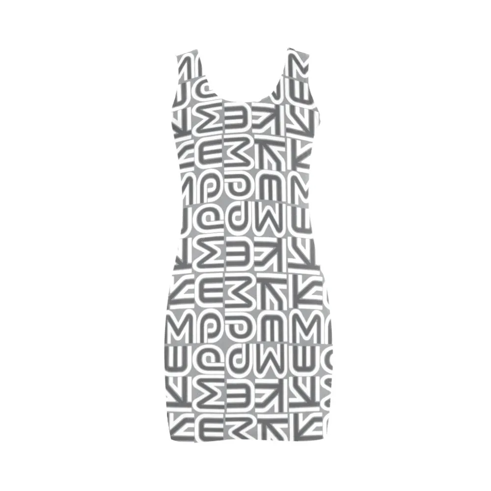 kemp gray print 2 Medea Vest Dress (Model D06)