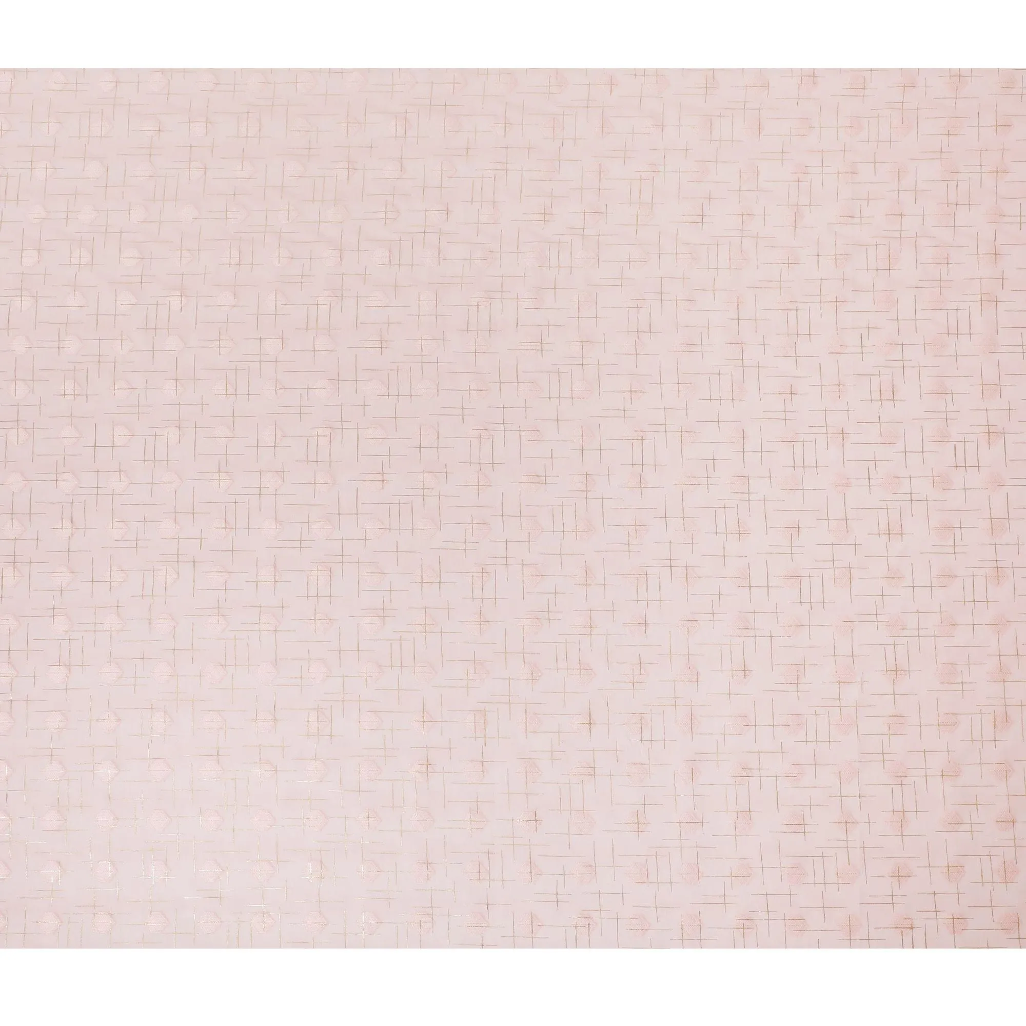 Lemonade pink cotton voile fabric with gold foil and jacquard in abstract design-D15752