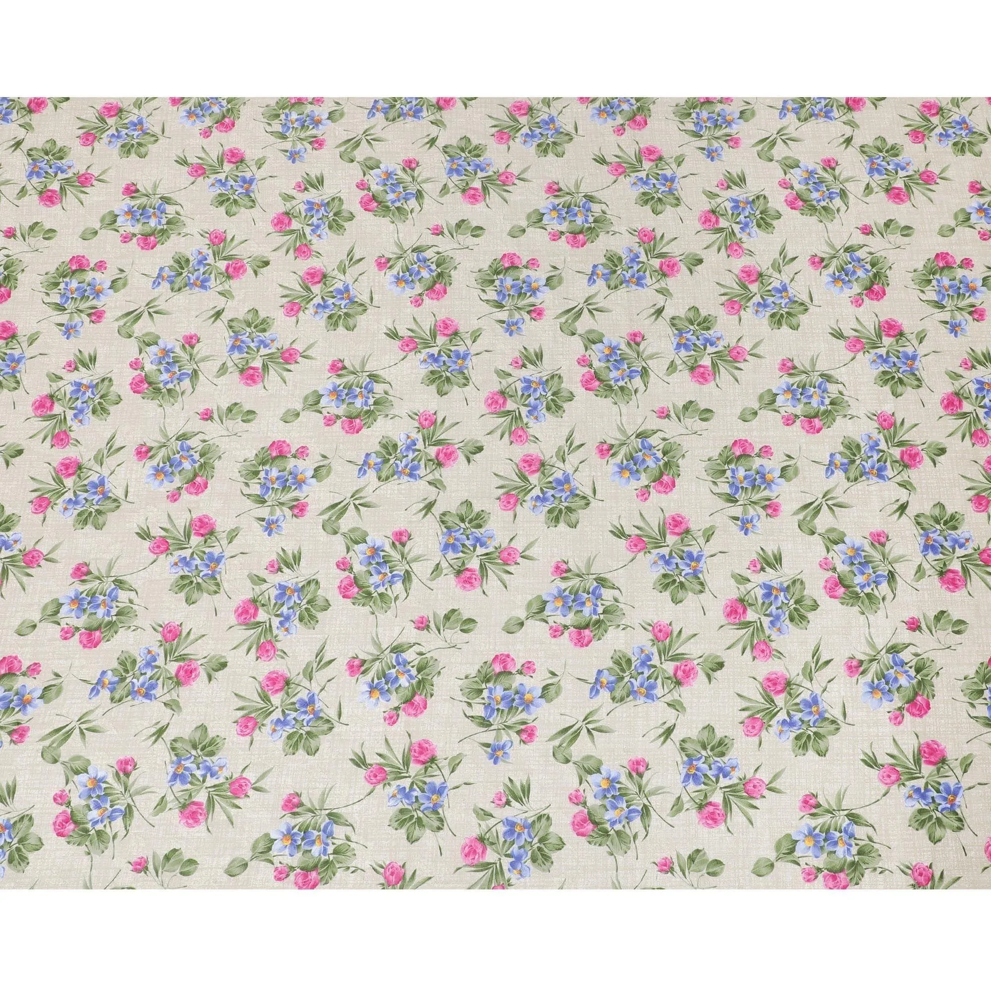 Light beige cotton voile fabric with same tone jacquard having olive green, blue and hot pink print in floral design-D6309