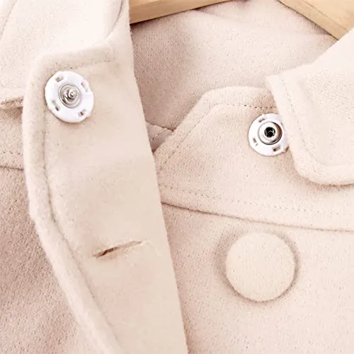 Little Girl Long Peacoat Dress Coat Button Trench Coat Winter Warm Jacket with Pocket Kids Casual Overcoat Outerwear 2-7Y(6-7 Years, Beige)