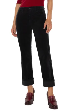 Liverpool Jeans LM5158CD7 Marley Girlfriend Cuffed Corduroy in Onyx