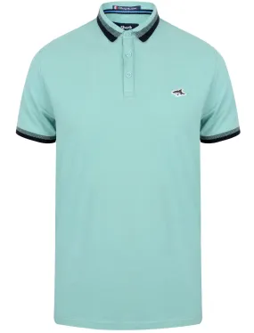 Lyndhurst Cotton Marl Pique Polo Shirt In Pastel Turquoise - Le Shark