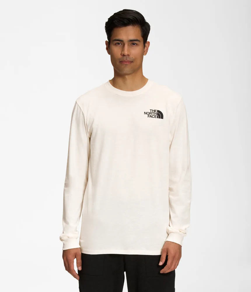 Men's L/S Box Tee in Gardenia White/TNF Black by The North Face