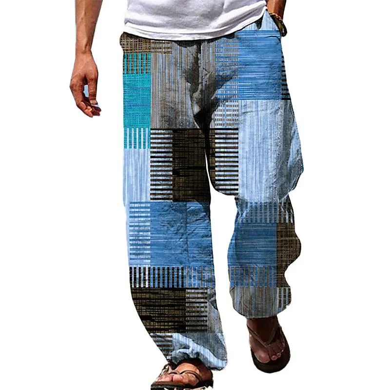 Men's Printed Geometric Trousers 05660190YM