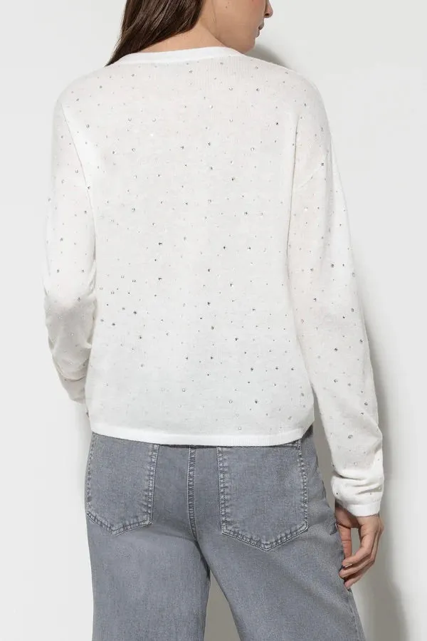 Milk Rhinestone Sweater