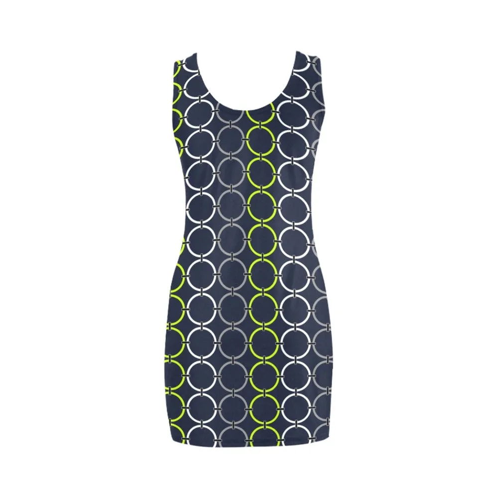 neon green links print 4A Medea Vest Dress (Model D06)