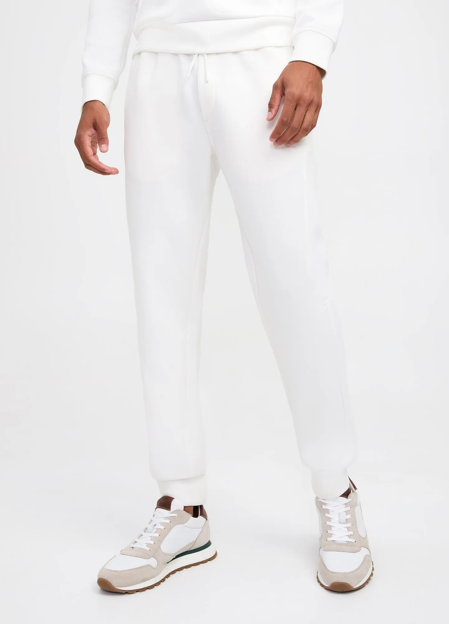 Neoprene Drawstring Sweatpants Ecru