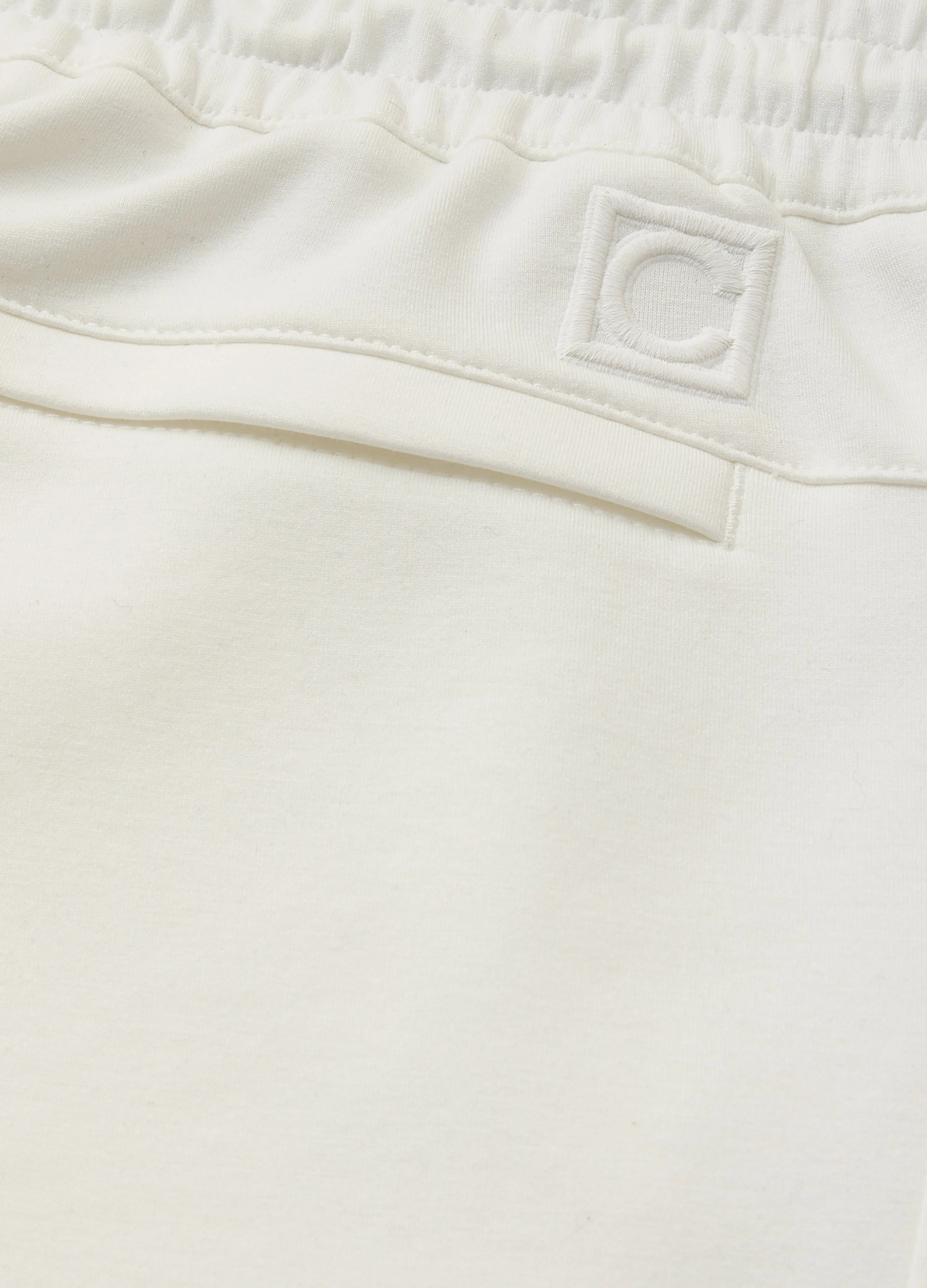 Neoprene Drawstring Sweatpants Ecru