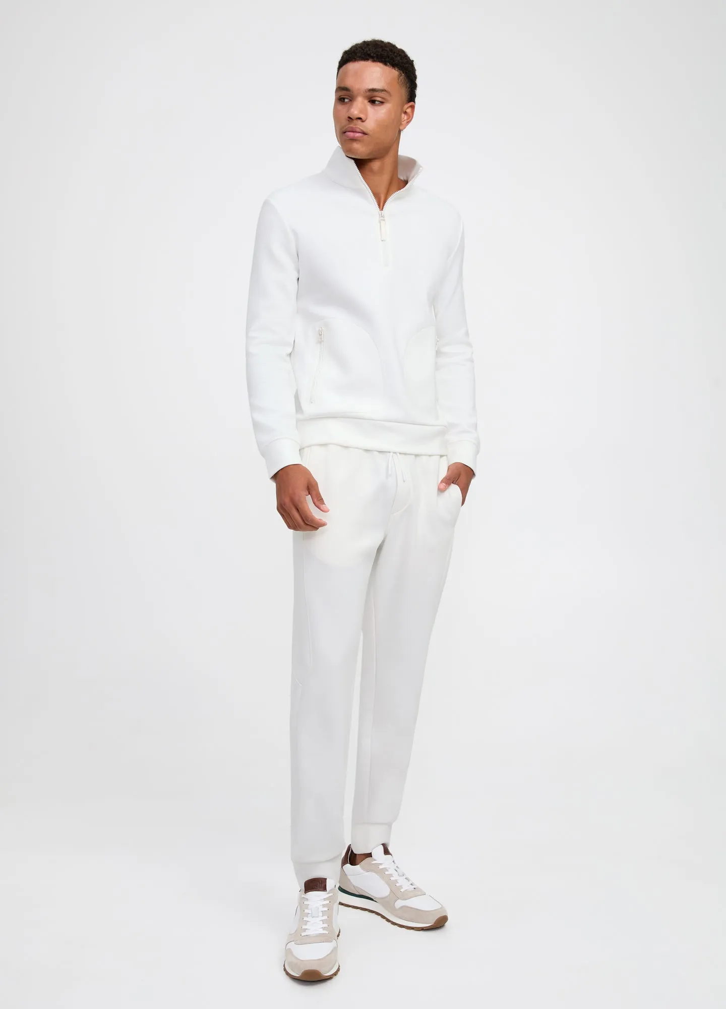 Neoprene Drawstring Sweatpants Ecru