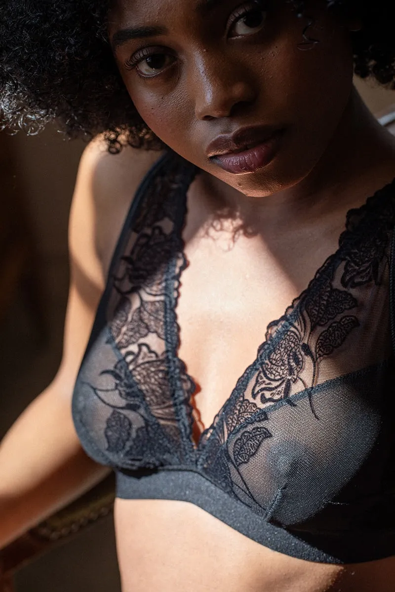 Neva Black Scarf Bra