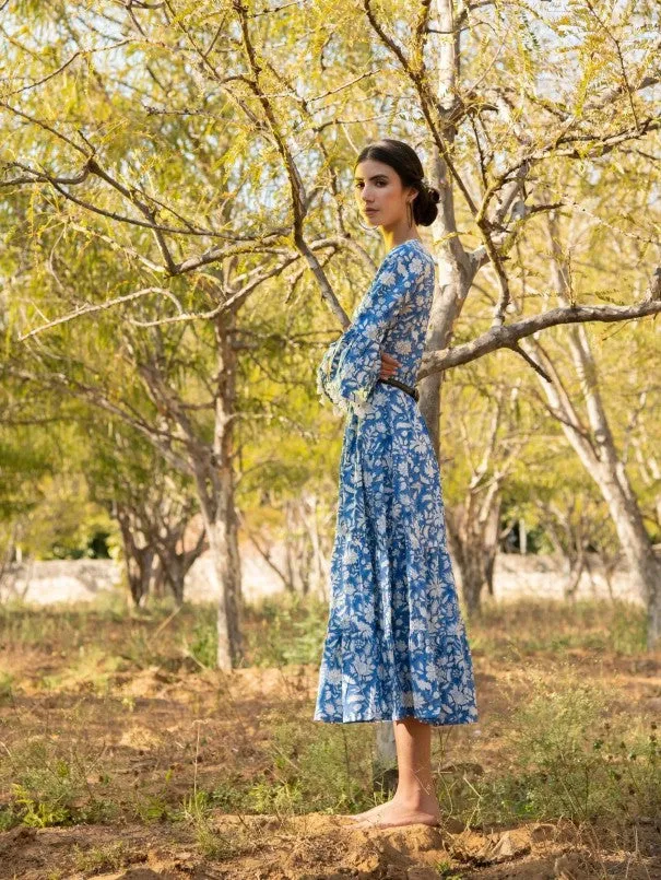 No more blues tier dress
