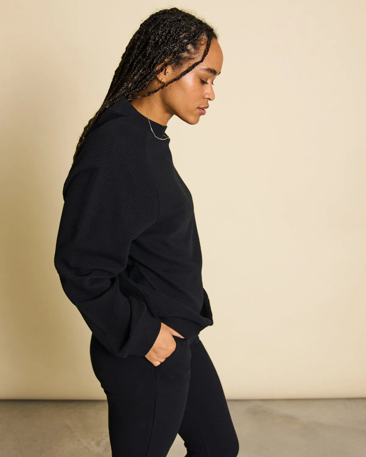 O-SWEATER TOULON RIB BLACK GOTS