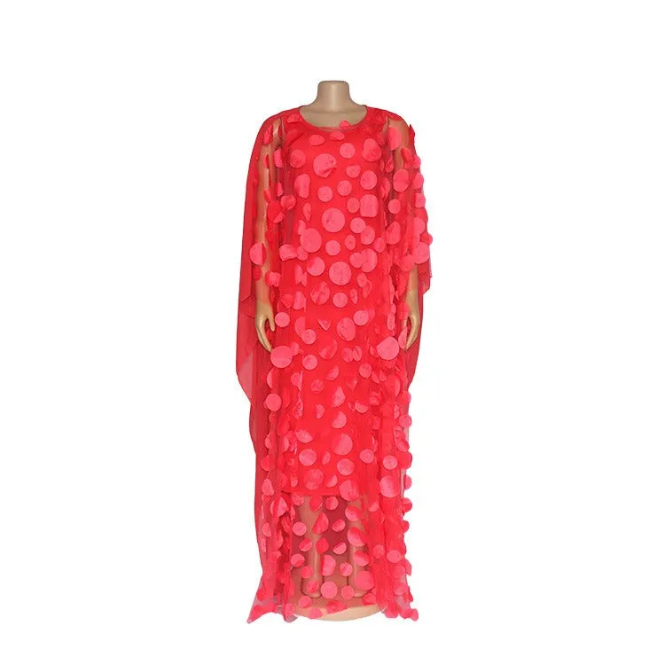 Pre Order:  Chiffon Batwing Sleeve Large Hem Swing Dress