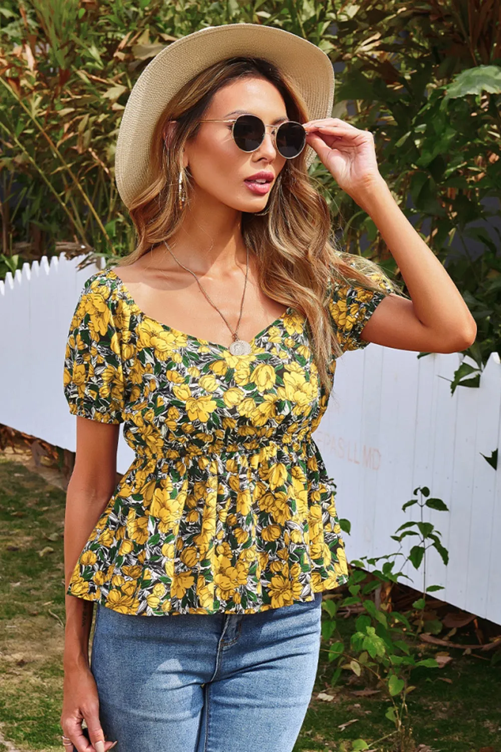 Printed Short-Sleeved Pullover