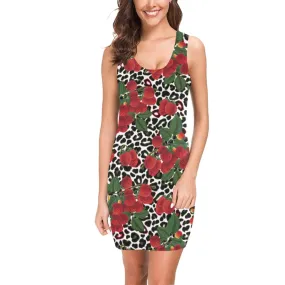rasp leopard print 3 Medea Vest Dress (Model D06)