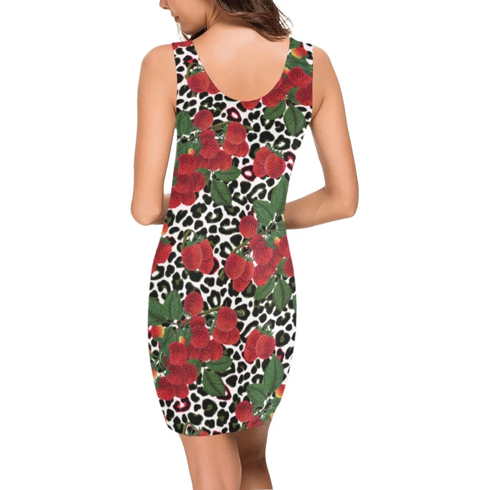 rasp leopard print 3 Medea Vest Dress (Model D06)