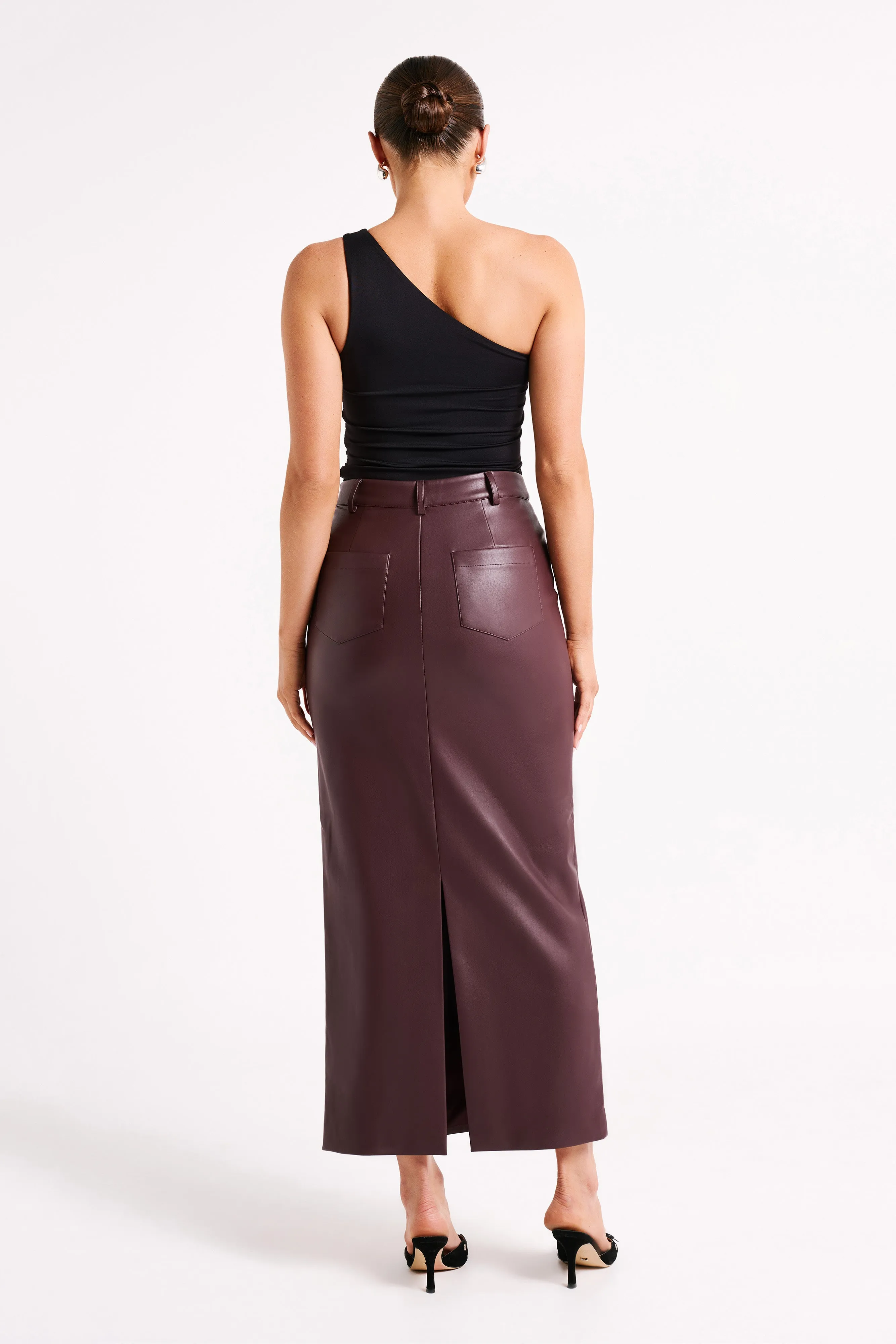 Sally Recycled Nylon One Shoulder Top - Black