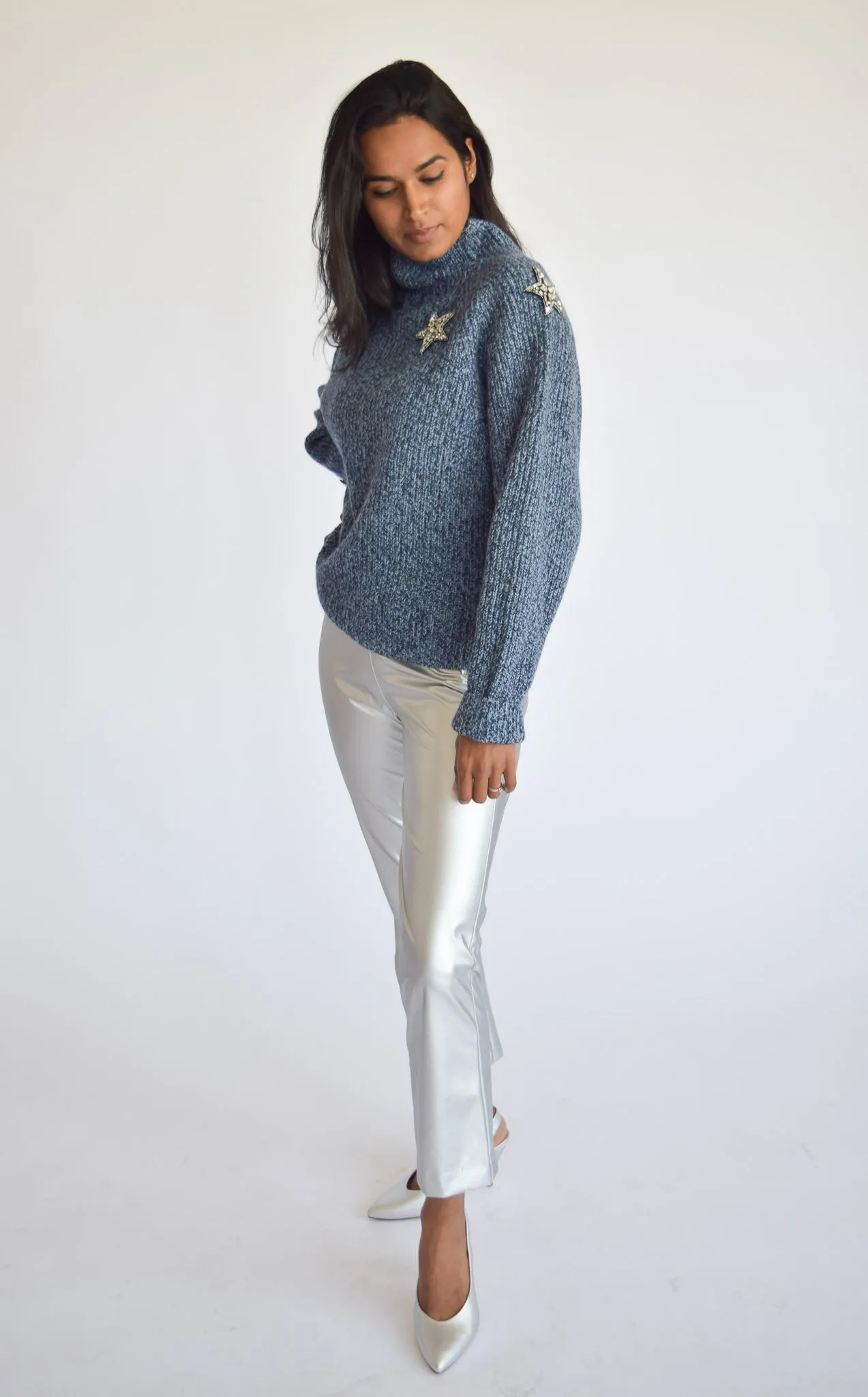 Seeing Stars Sweater Navy Marled
