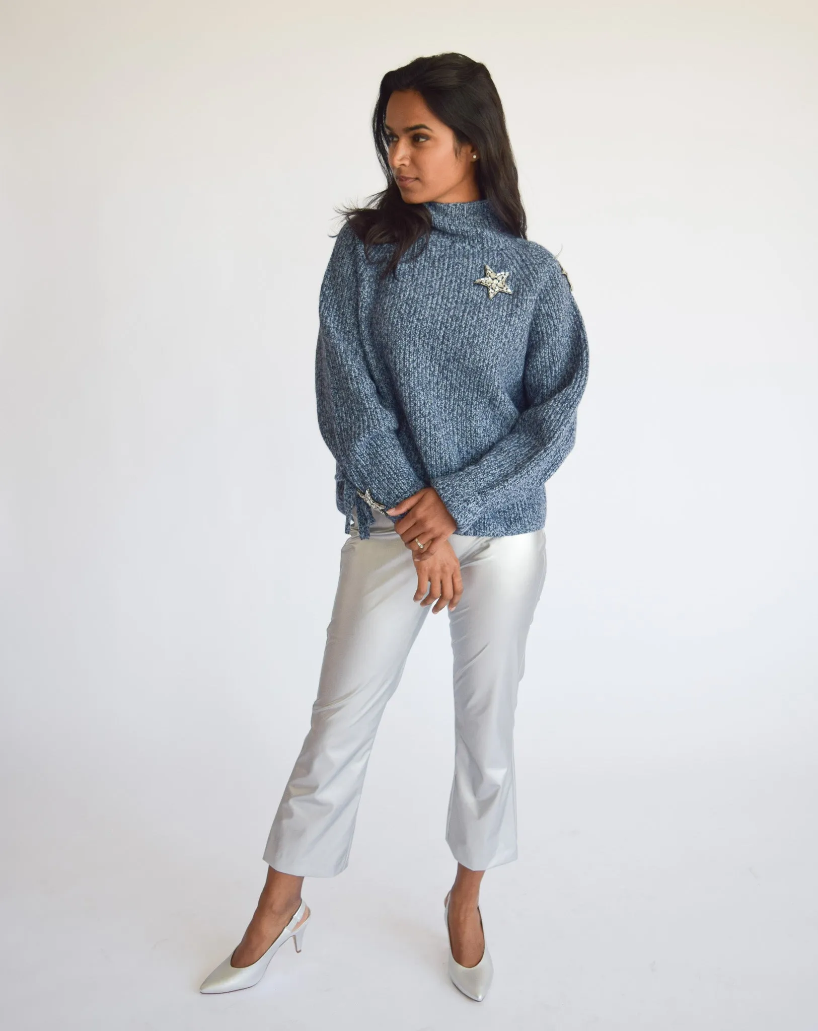 Seeing Stars Sweater Navy Marled