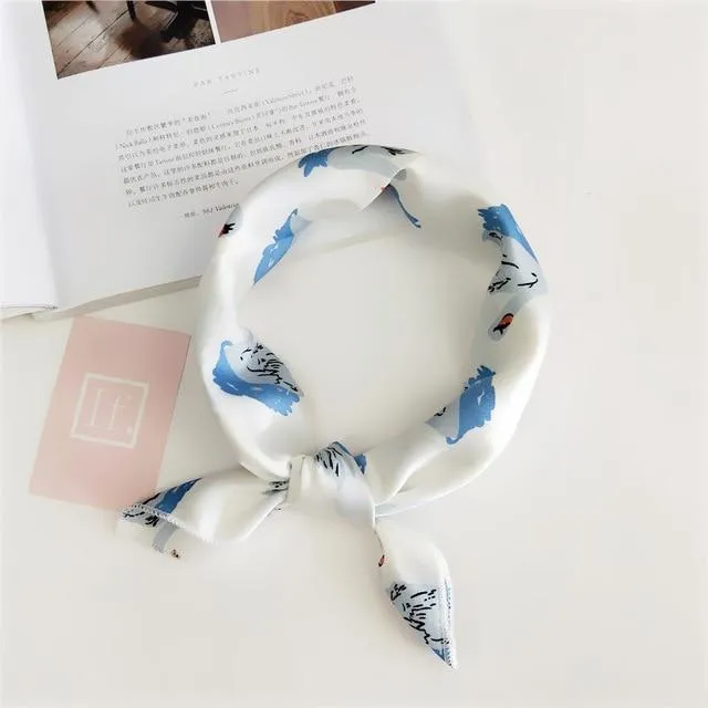 Small Vintage Skinny Retro Silk Scarf