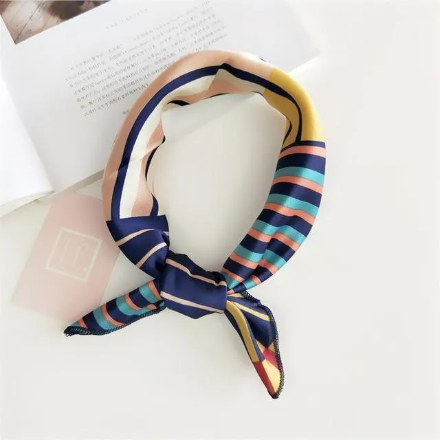 Small Vintage Skinny Retro Silk Scarf