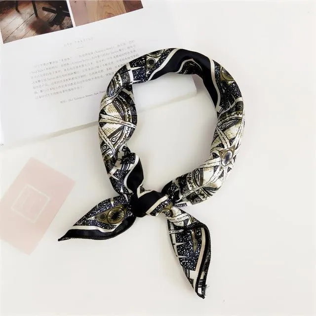 Small Vintage Skinny Retro Silk Scarf