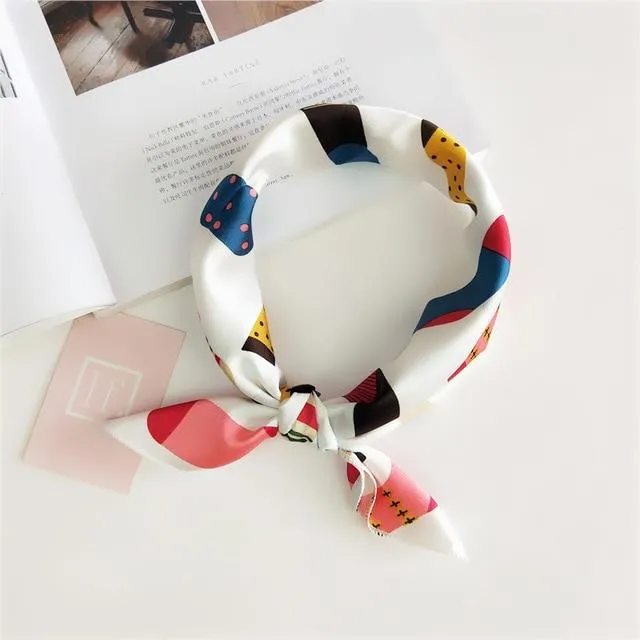 Small Vintage Skinny Retro Silk Scarf