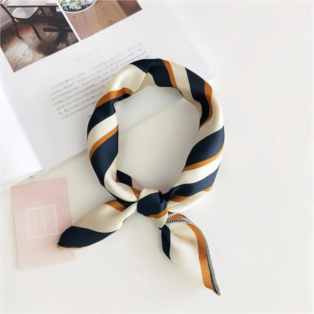 Small Vintage Skinny Retro Silk Scarf