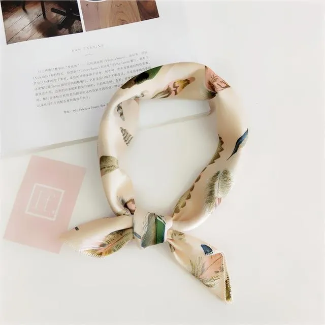 Small Vintage Skinny Retro Silk Scarf