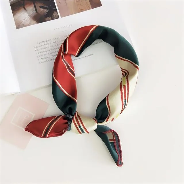 Small Vintage Skinny Retro Silk Scarf
