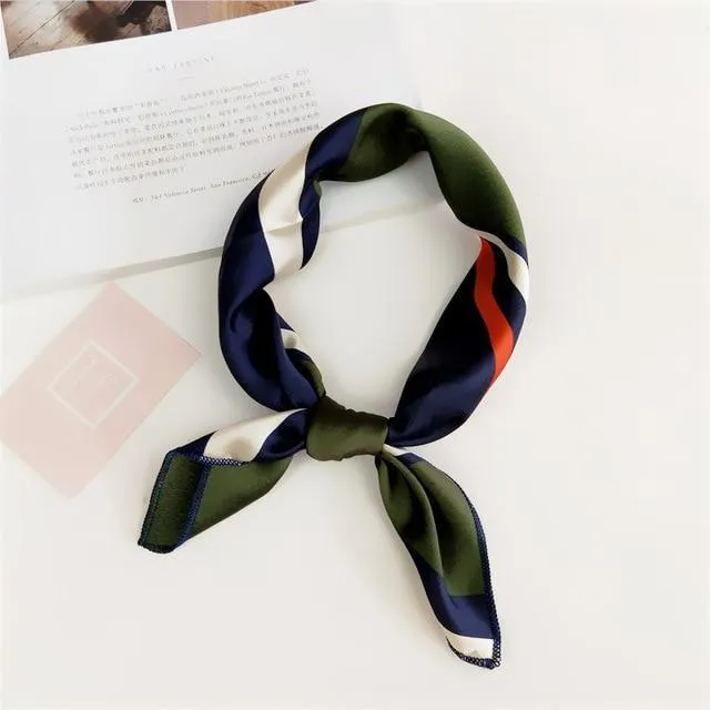 Small Vintage Skinny Retro Silk Scarf