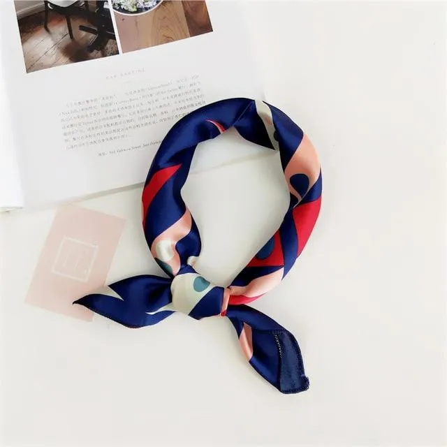 Small Vintage Skinny Retro Silk Scarf