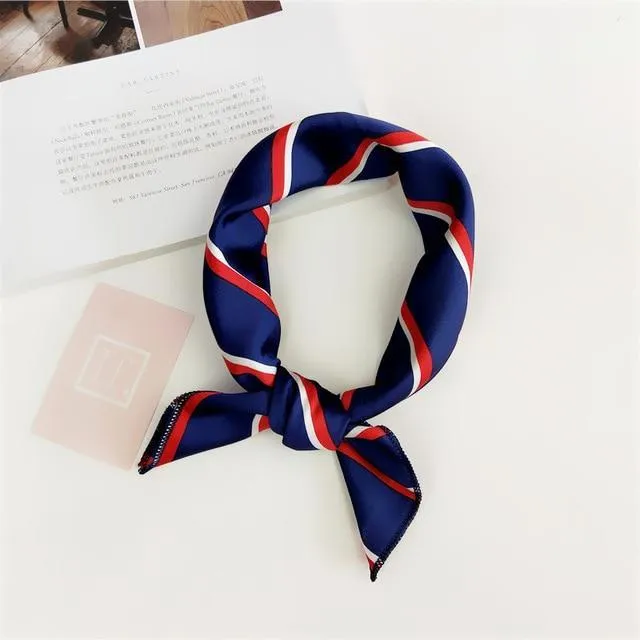 Small Vintage Skinny Retro Silk Scarf