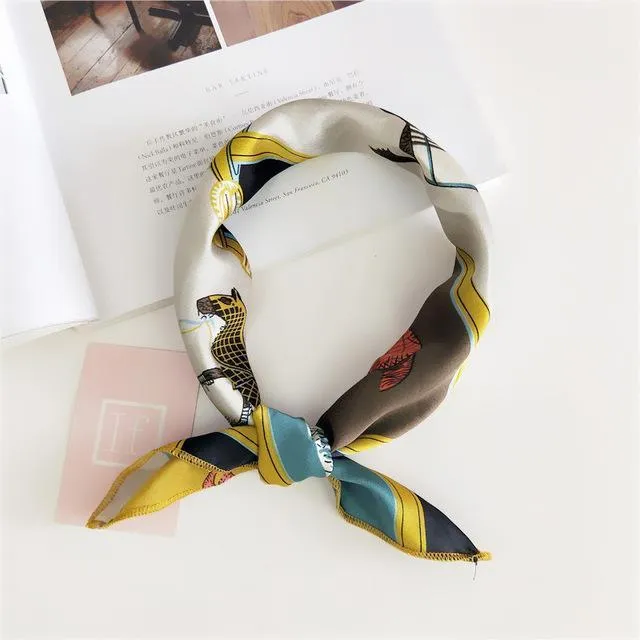 Small Vintage Skinny Retro Silk Scarf